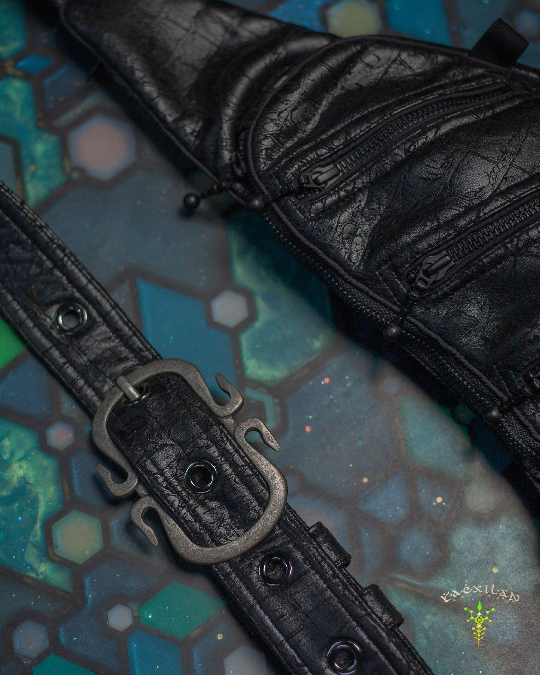 Botta Bag Mini / Fake Leather Hook Buckle - BLAK CROCODILE